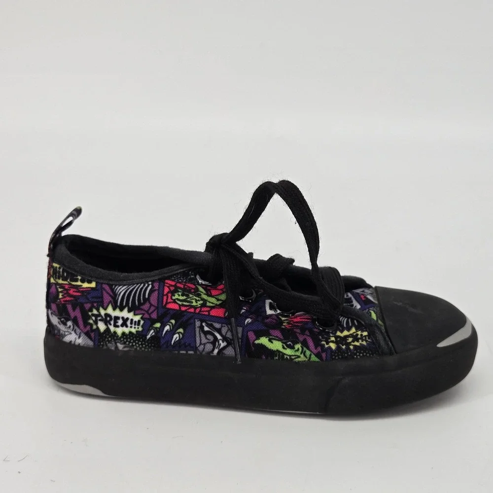 Natural Steps Trimfoot Co Comic Strip Dinosaur‎ Canvas Low Top Sneakers 8M